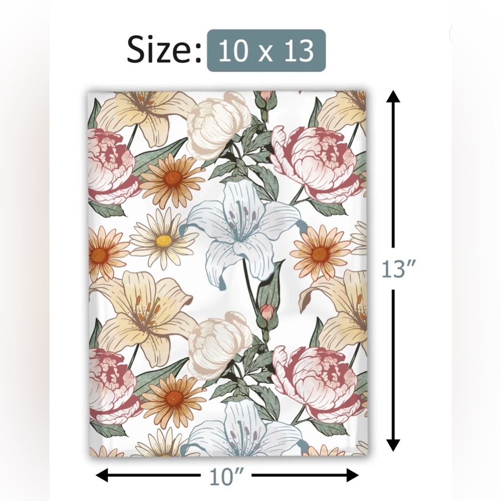 Set of 20 Floral Poly Mailers 10x13 Shipping Bags Boutique Seller Supplies New - Picture 3 of 5
